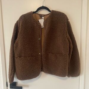 H&M Brown Fleece Jacket - S - NWT